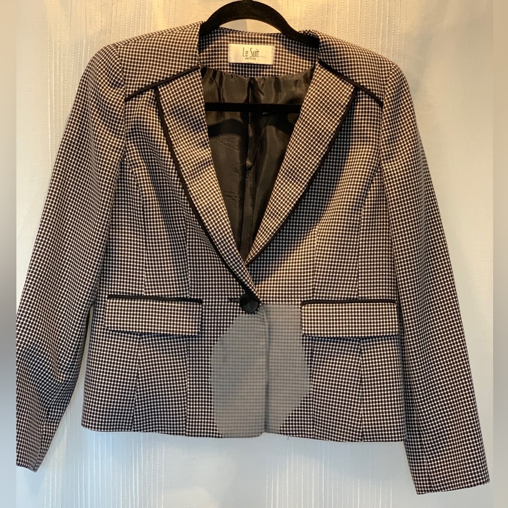 Light Pink & Black Checkered Blazer